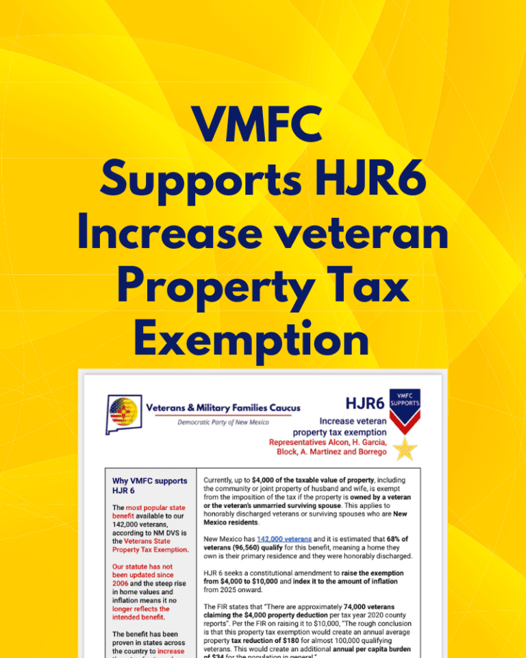 Read more about the article VMFC Supports HJR6 Increase Veteran Property Tax Exemption