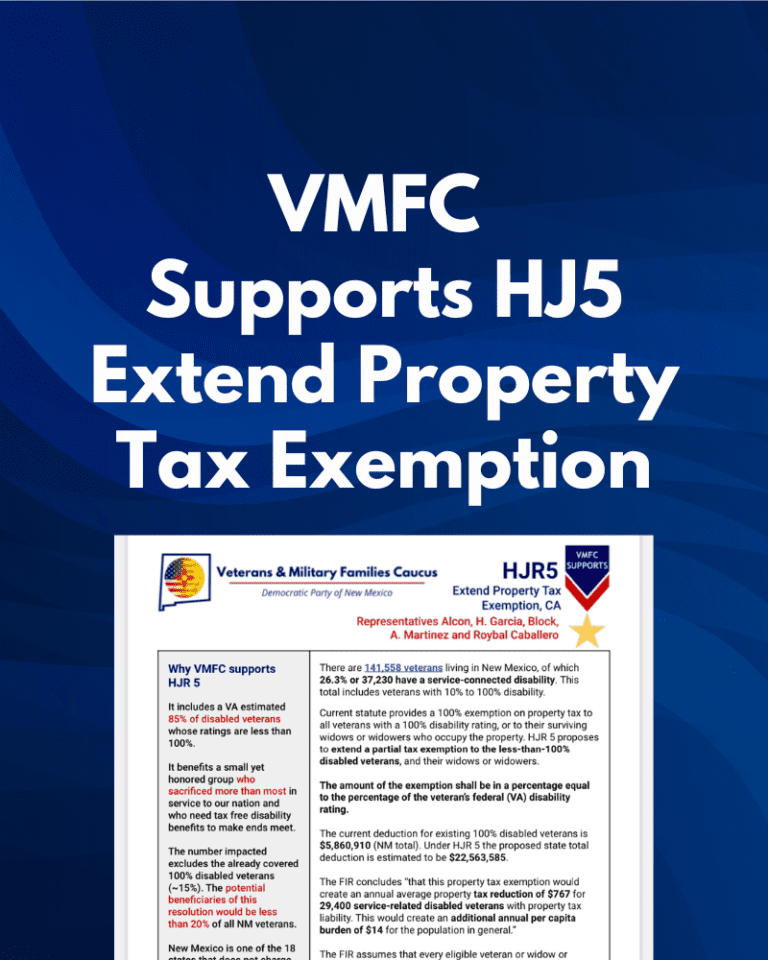 Read more about the article VMFC Supports HJR5 Extend Property Tax Exemption