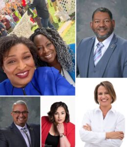 A montage of portraits of the five known candidates from which the DPNM SCC will select
