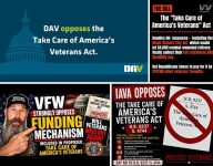 A compost of graphics from Vets groups opposing the Act